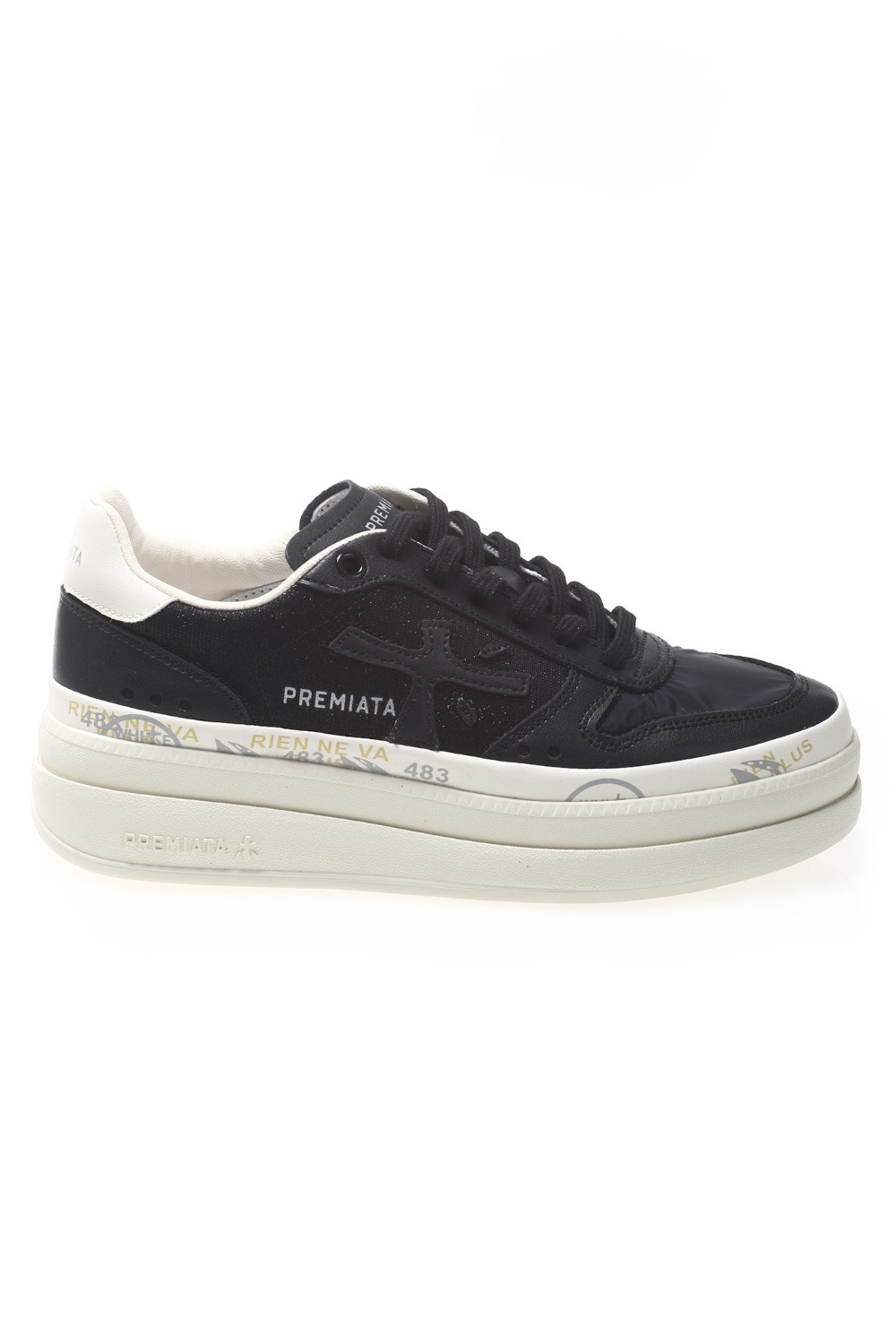 shop PREMIATA Saldi Scarpe: Premiata sneakers "Micol 6795".
Suola platform doppio strato.
Intersuola impreziosita dagli iconici timbri del brand.
Altezza suola 4,5 cm.
Fusbet Interno 26,2 cm.
Composizione: suola: 70% gomma, 30% EVA; tomaia: 30% pelle di vitello, 10% PA, 10% PET, 10% PU, 10% PL; fodera: 86% NY, 14% pelle di capra.
Prodotto in Vietnam.. MICOL-6795 number 9751149